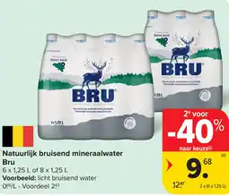 Carrefour Bru Natuurlijk bruisend mineraalwater aanbieding