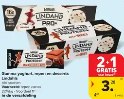 Carrefour Lindahls Gamma yoghurt, repen en desserts aanbieding