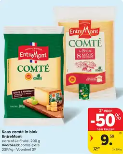 Carrefour EntreMont Kaas comté in blok aanbieding
