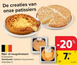 Carrefour Rijst- of nougatinetaart aanbieding