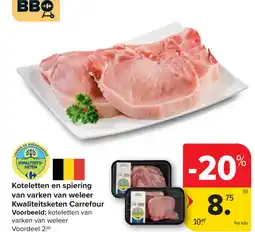 Carrefour Koteletten en spiering van varken van weleer aanbieding