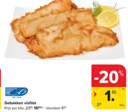 Carrefour Gebakken visfilet aanbieding