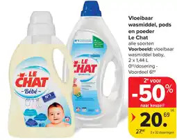Carrefour Le Chat Vloeibaar wasmiddel, pods en poeder aanbieding