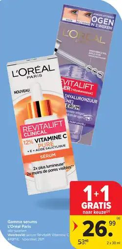 Carrefour L'Oréal Paris Gamma serums aanbieding