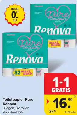 Carrefour Renova Toiletpapier Pure aanbieding