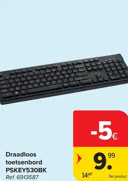 Carrefour Poss Draadloos toetsenbord PSKEY530BK aanbieding