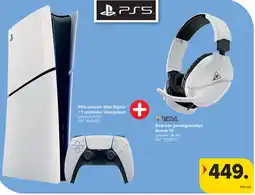 Carrefour Ps5-console slim digital +1 controller inbegrepen + turtle bedrade gamingheadset recon 70 aanbieding