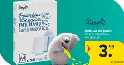 Carrefour Simpl Riem wit A4-papier aanbieding