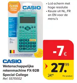 Carrefour Casio Wetenschappelijke rekenmachine FX-92B Special College aanbieding