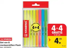 Carrefour Stabilo set van 8 markeerstiften flash aanbieding