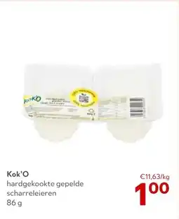 OKay Kok'O hardgekookte gepelde scharreleieren 86 g aanbieding