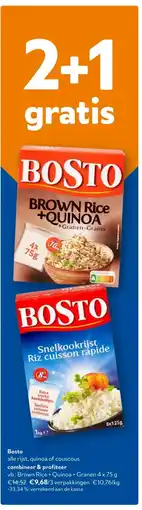 OKay Bosto Brown Rice + Quinoa + Granen 4 x 75 g aanbieding
