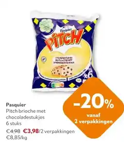 OKay Pasquier Pitch brioche met chocoladestukjes 6 stuks aanbieding