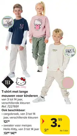 Carrefour T-shirt met lange mouwen voor kinderen aanbieding