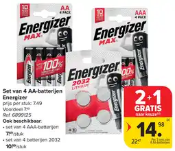 Carrefour Set van 4 AA-batterijen Energizer aanbieding