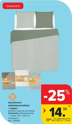 Carrefour Assortiment dekbedovertrekken + slopen aanbieding