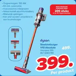 Carrefour Dyson Steelstofzuiger V10 Absolute aanbieding