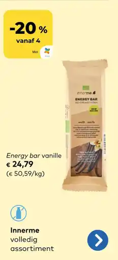 Bio Planet Innerme Energy Bar Vanille aanbieding