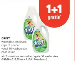 Spar DREFT vloeibaar wasmiddel regular 52 wasbeurten aanbieding