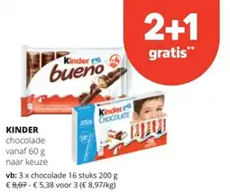 Spar KINDER chocolade vanaf 60 g aanbieding