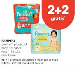 Spar PAMPERS premium protect aanbieding