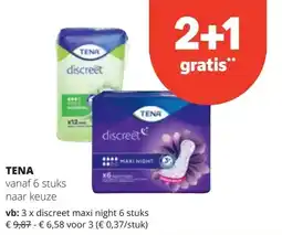 Spar TENA vanaf 6 stuks aanbieding