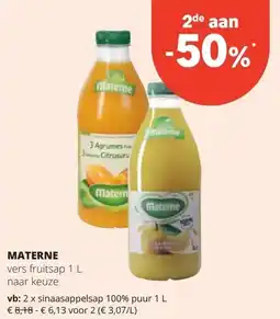 Spar MATERNE vers fruitsap 1 L aanbieding