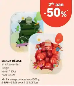 Spar SNACK DÉLICE snackgroenten België vanaf 125 g aanbieding