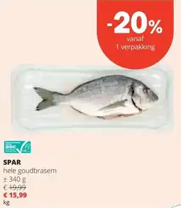 Spar SPAR hele goudbrasem + 340 g aanbieding