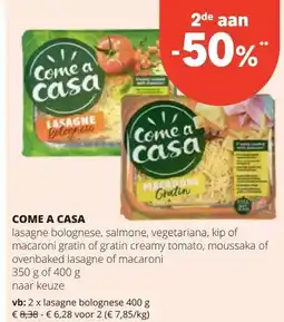 Spar COME A CASA lasagne bolognese 400 g aanbieding