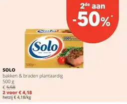 Spar SOLO bakken & braden plantaardig 500 g aanbieding