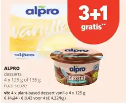 Spar ALPRO desserts aanbieding
