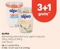 Spar ALPRO vanille 500 g aanbieding