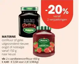 Spar MATERNE confituur aanbieding
