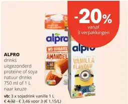 Spar ALPRO drinks aanbieding