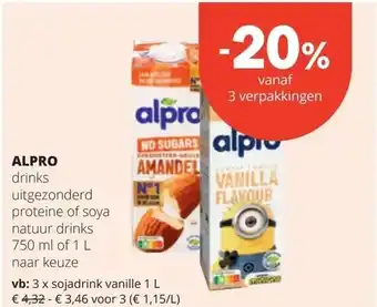 Spar ALPRO drinks aanbieding