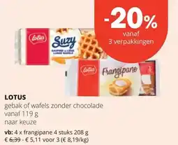 Spar LOTUS gebak of wafels zonder chocolade aanbieding