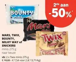 Spar MARS, TWIX, BOUNTY, MILKY WAY of SNICKERS aanbieding