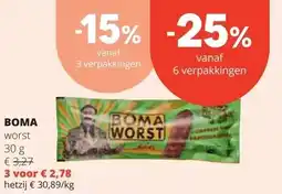 Spar BOMA worst 30 g aanbieding