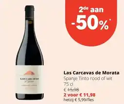 Spar Las Carcavas de Morata Spanje Tinto rood of wit 75 cl aanbieding