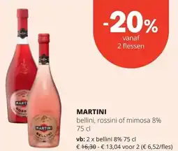 Spar MARTINI bellini, rossini of mimosa 8% 75 cl aanbieding