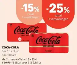 Spar COCA-COLA blik 15 x 33 cl aanbieding