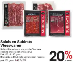 Sligro Salcis en Subirats Vleeswaren aanbieding