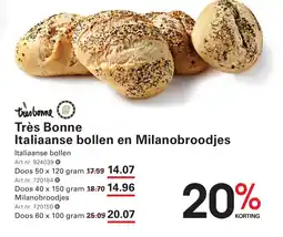 Sligro Très Bonne Italiaanse bollen en Milanobroodjes aanbieding