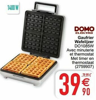 Cora Domo elektro gaufrier wafelijzer do1085w aanbieding