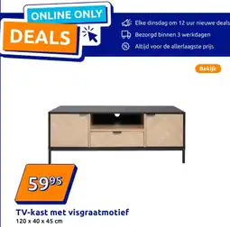 Action TV-kast met visgraatmotief aanbieding