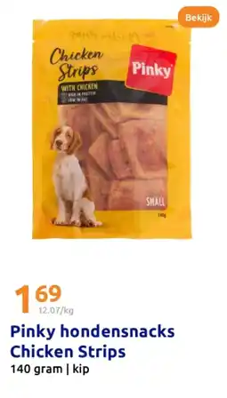 Action Pinky hondensnacks Chicken Strips aanbieding