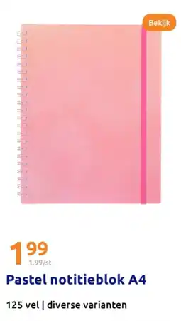 Action Pastel notitieblok A4 aanbieding