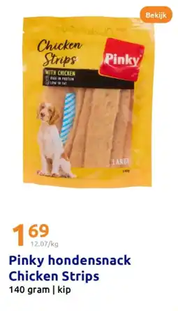 Action Pinky hondensnack Chicken Strips aanbieding