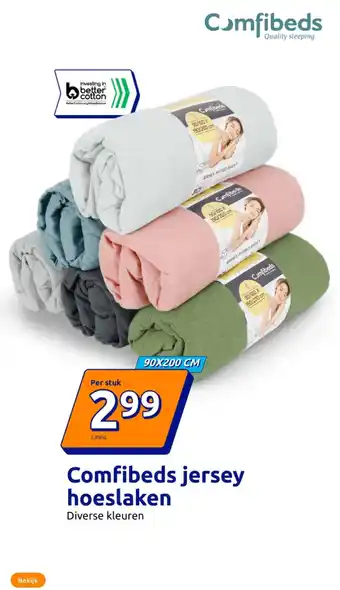 Action Comfibeds jersey hoeslaken aanbieding